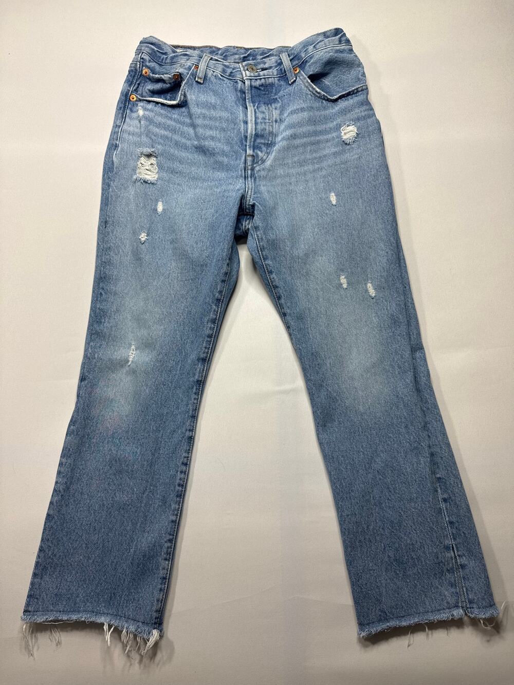 Levi's 501 Women's Straight Leg Cropā Blue Jeans - Size 28x26 (28x25.5)